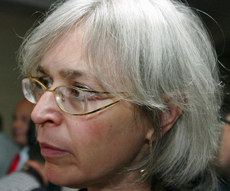 Russian journalist Anna Politkovskaya is seen in a photo taken in Moscow in July 2006.