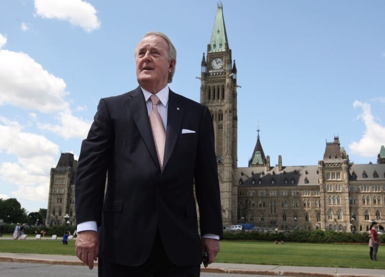 Former prime minister Brian Mulroney leaves Parliament Hill Wednesday, June 6, 2012. Former prime minister Brian Mulroney is dead at 84. His family announced late Thursday that the former Tory leader died peacefully, surrounded by loved ones.