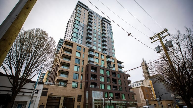 The exterior of the Vivid condominium building in Victoria.