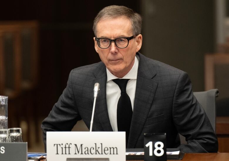 Bank of Canada Governor Tiff Macklem waits to appear at a Finance Committee meeting