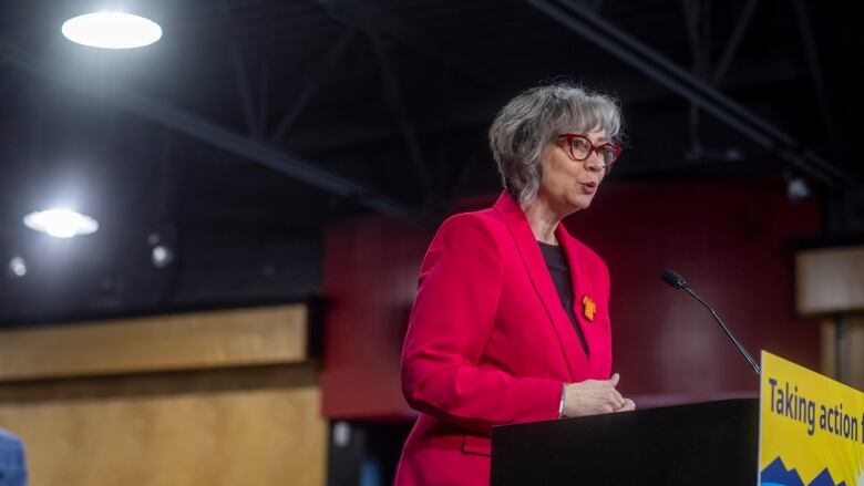 Jennifer Whiteside, B.C.'s Minister of Mental Health and Addictions, is pictured at the future home of the Foundry facility in Surrey, B.C., on March 4, 2024. 