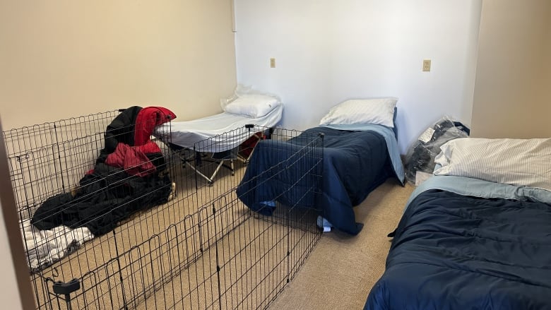 Pictured is a room inside 'The Den', an emergency homeless shelter in Creston, B.C. that was set up this winter.