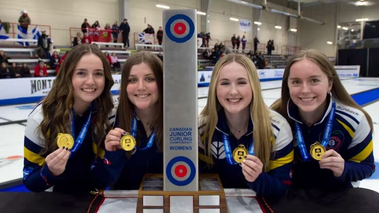 Members of the winning Nova Scotia team, from left, skip Ally MacNutt, third Maria Fitzgerald, second Alison Umlah and lead Grace McCusker. 