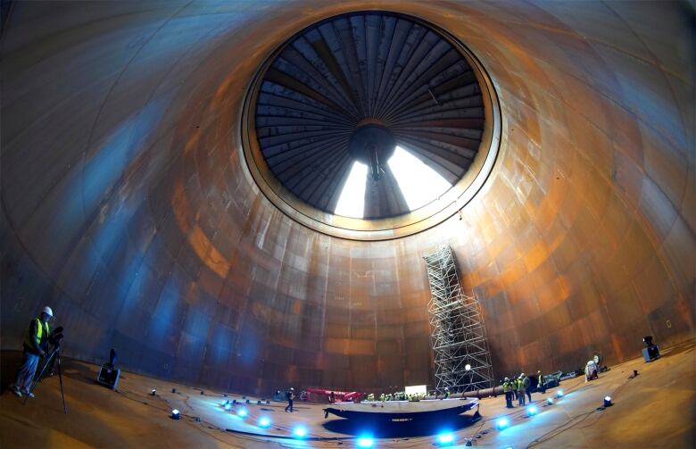 Inside a huge thermal storage tank