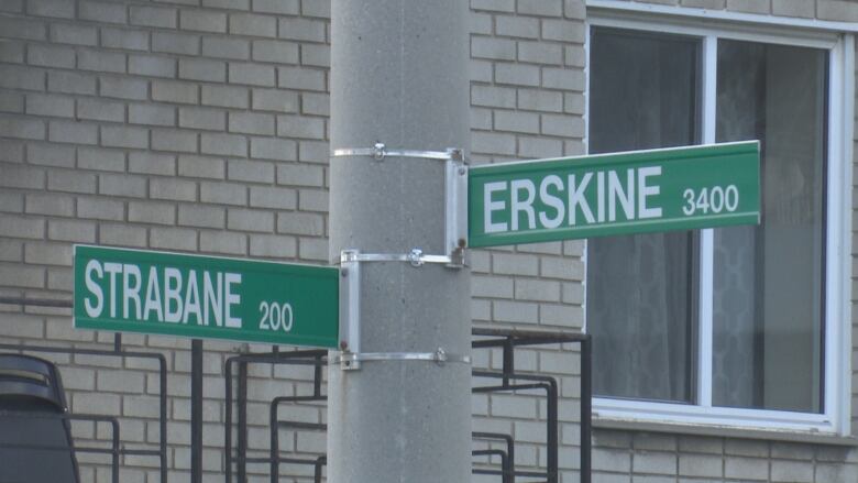 Street name signs.