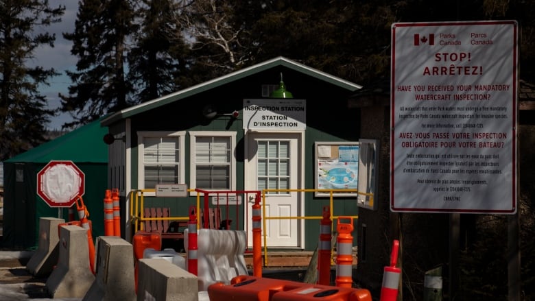 The watercraft inspection area at the Clear Lake boat launch Thursday, April 11, 2024.