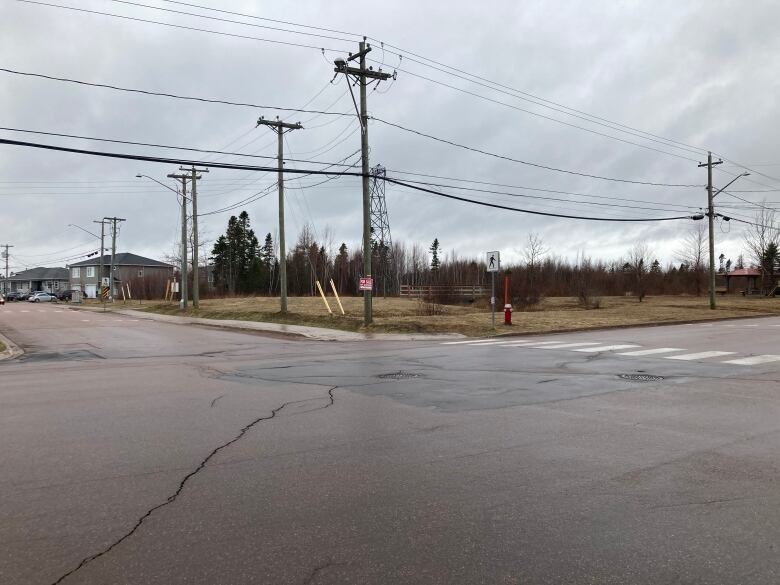 intersection with no cars and crosswalk