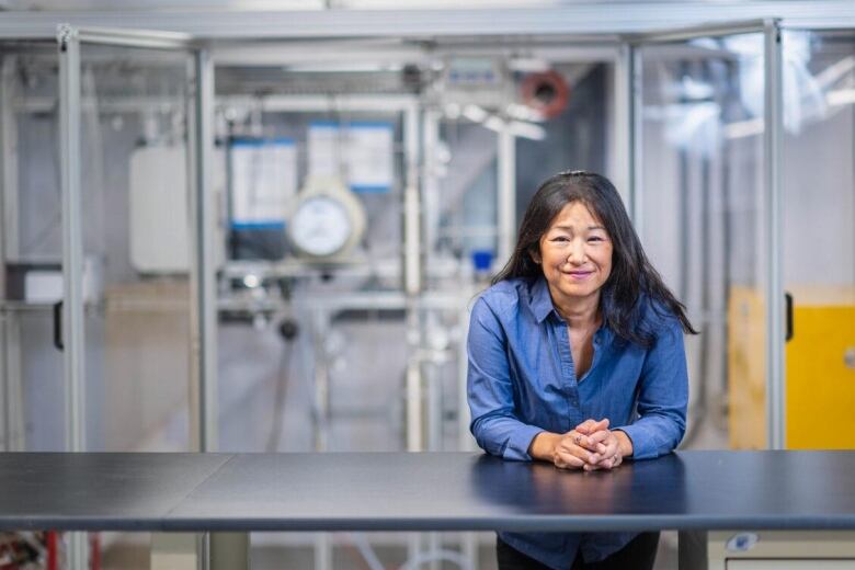 woman standing in a lab