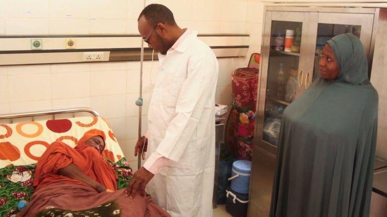 woman in hospital bed