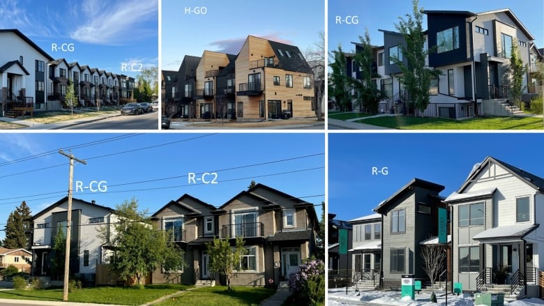 a collage of five images show different housing types.