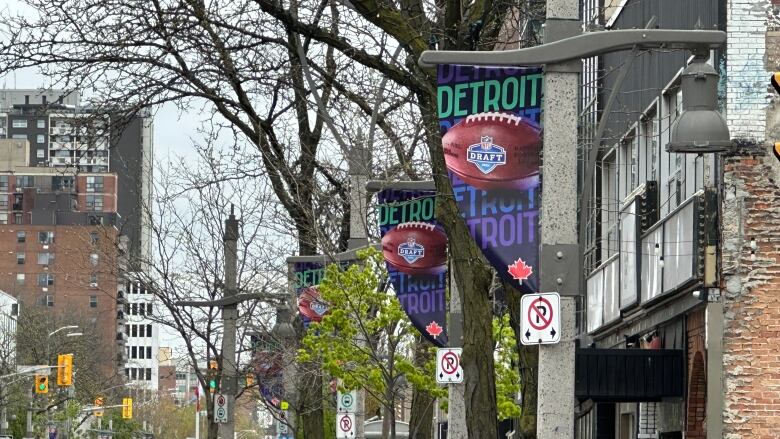 Banners with footballs