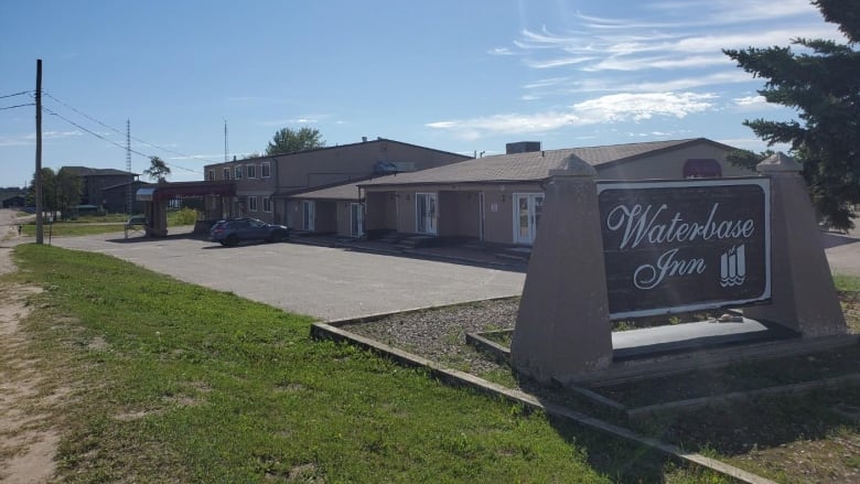 A picture of a motel on a mainstreet in La Ronge, Saskatchewan. 