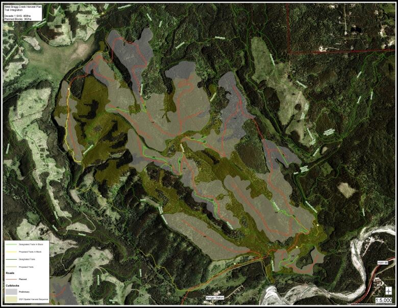 West Fraser has published its harvest plan, providing maps that show and how logging activity would impact trails in the West Bragg Creek area.