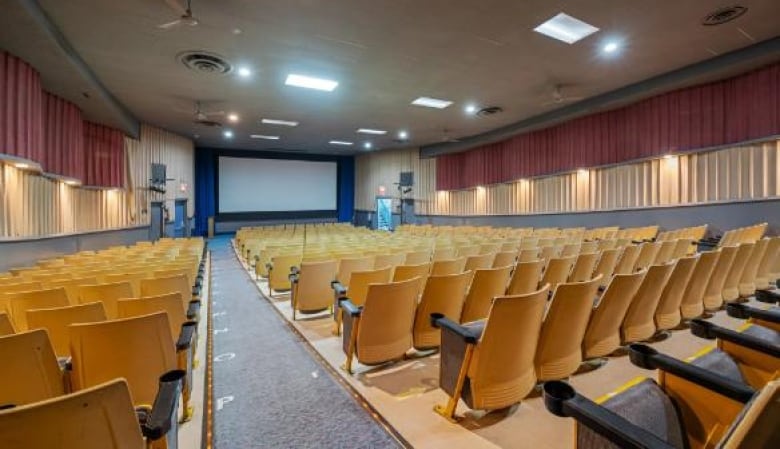 Globe Cinema's auditorium shows a screen and seating.