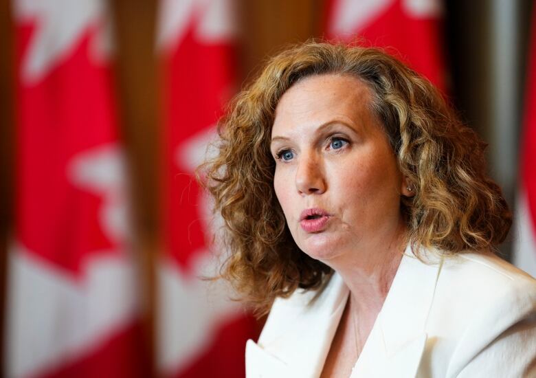 Michelaine Lahaie, Chairperson for Civilian Review and Complaints Commission for the RCMP holds a press conference in Ottawa on Thursday May 19, 2022. 