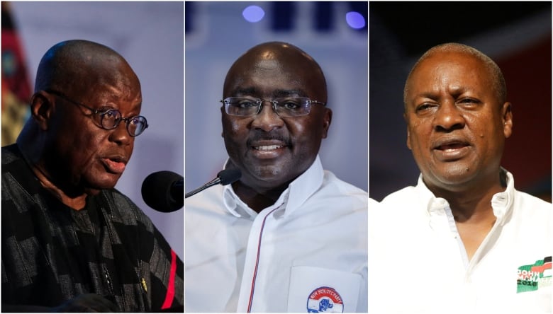 A composite photo shows three Black men all speaking to audiences at podiums. 