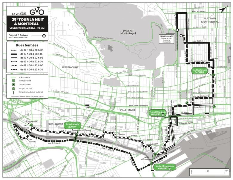 The Tour La Nuit Friday night is concentrated in the Plateau Mont-Royal, Ville-Marie and Southwest boroughs.