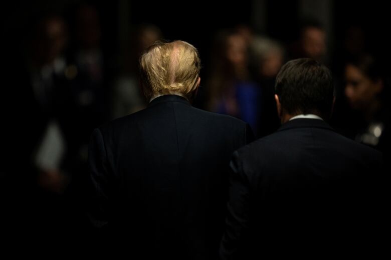 Former U.S. president Donald Trump is seen walking toward a Manhattan courtroom on Tuesday, May 28, 2024.