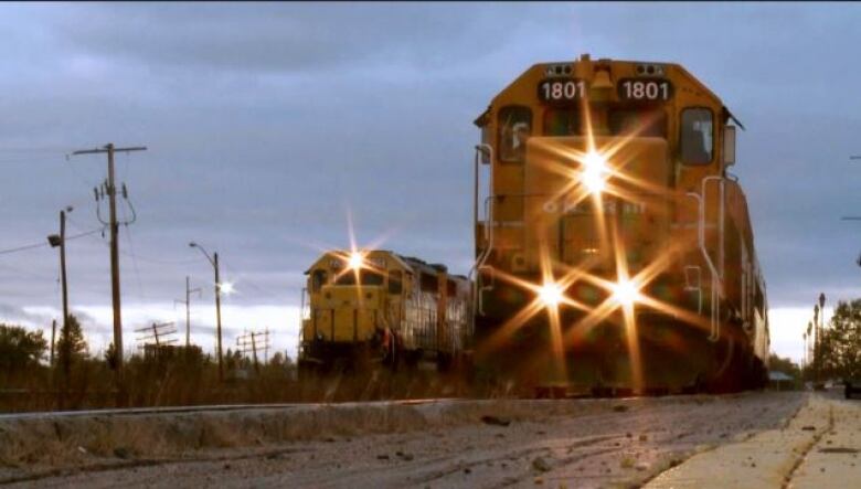 A train with lights