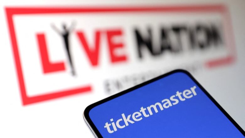 Logos for Live Nation Entertainment and Ticketmaster. 