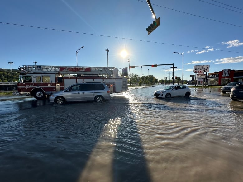 A number of roads in northwest Calgary are closed because of a water main break in the area. 