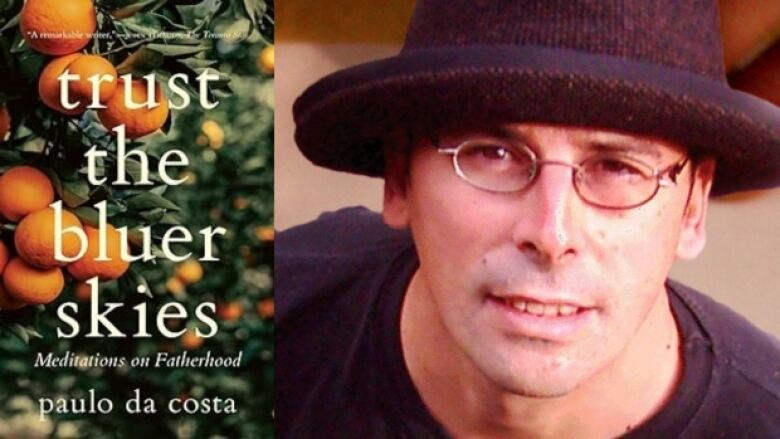 Trust the Bluer Skies by paulo da costa. Book cover shows an orange tree. Composite with headshot of the author.