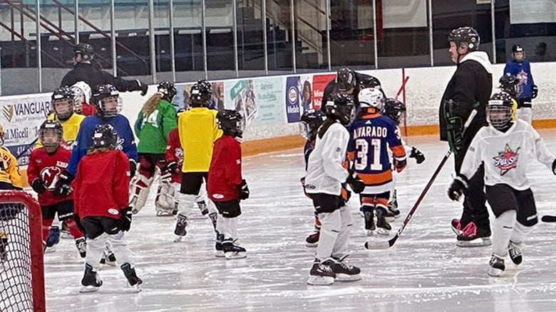 Players from around North America take part in the NHL All-Star Youth Hockey Jamboree Celebration at St. Michael's College School Arena in York, Ont., on Feb. 3, 2024.