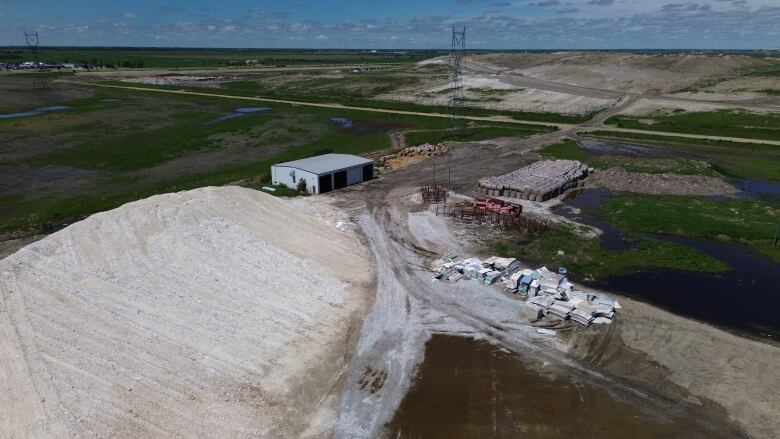 An aerial view of a landfill.