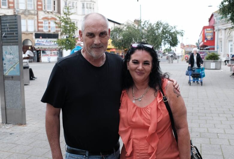 Kevin and Jane Cripps near the waterfront in Clacton.  The couple says they intend to support Reform UK because illegal immigration is straining the country's ability to cope.