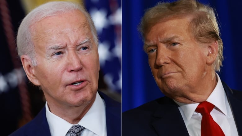 Side-by-side images Joe Biden and Donald Trump