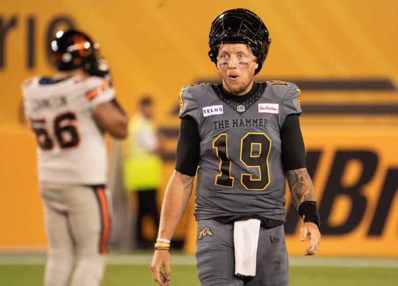 Hamilton Tiger Cats quarterback Bo Levi Mitchell (19)