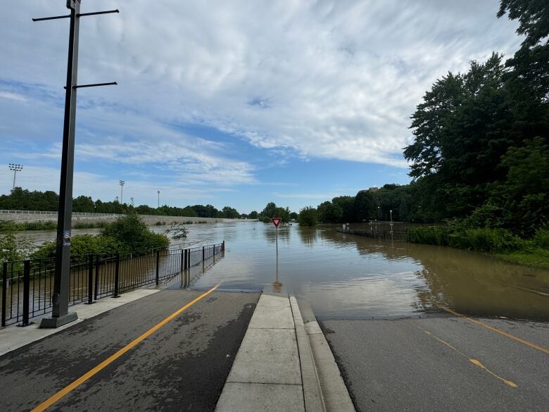 Harris Park was under water after another significant rainfall on July 17, 2024.