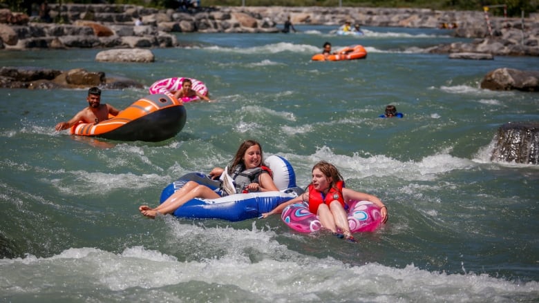 Emergency crews are asking people to avoid the use of cheap, plastic floating devices on rivers like the Bow River, because they aren't designed for the volume and speed.