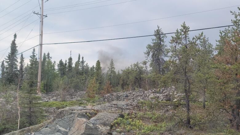 Area near the legislature with thin curl of smoke