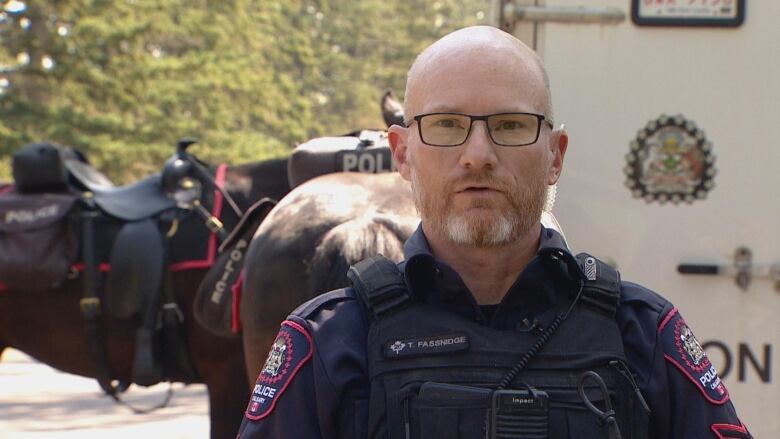 Const. Tory Fassnidge is a horse handler with the Calgary Police Service.