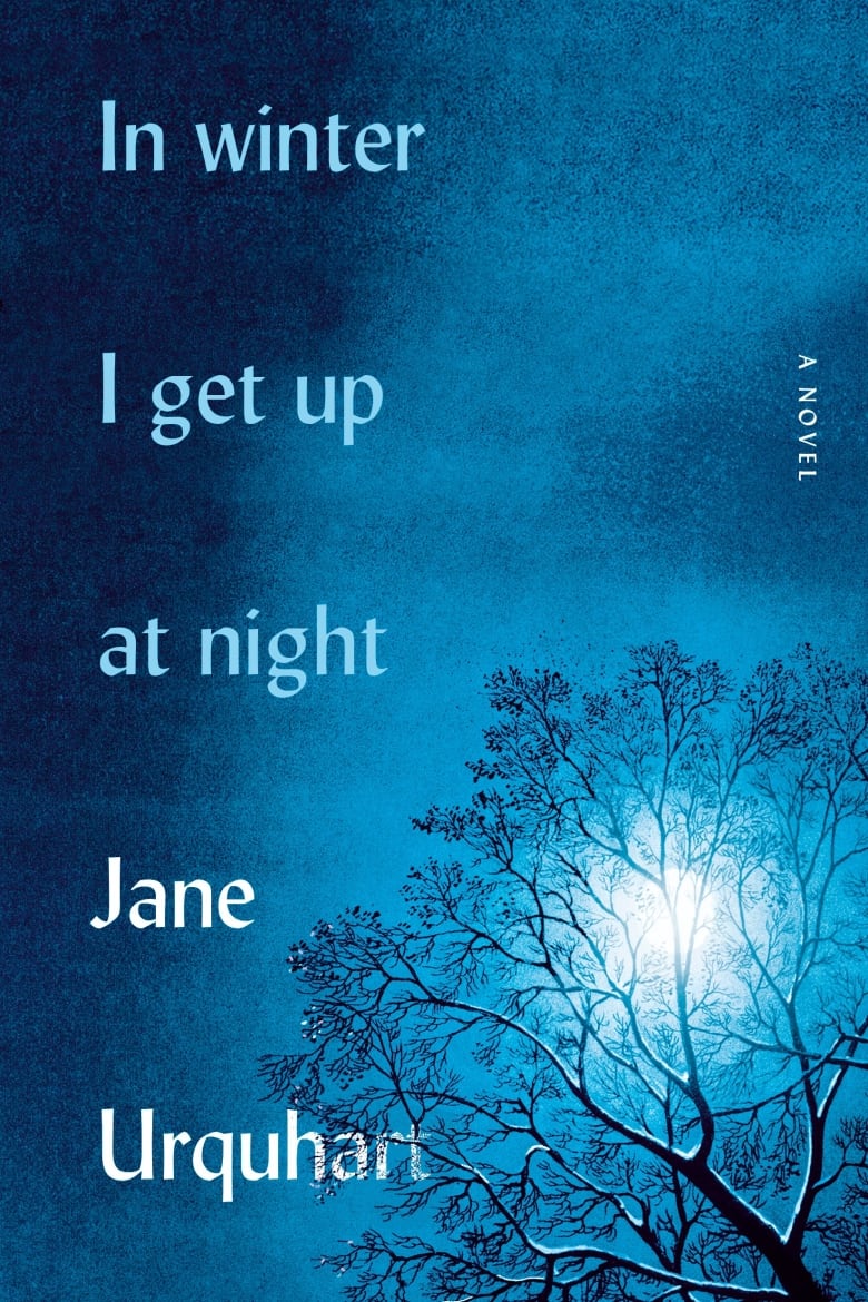 A book cover shows a cloudy night sky with a tree in front of the moon.