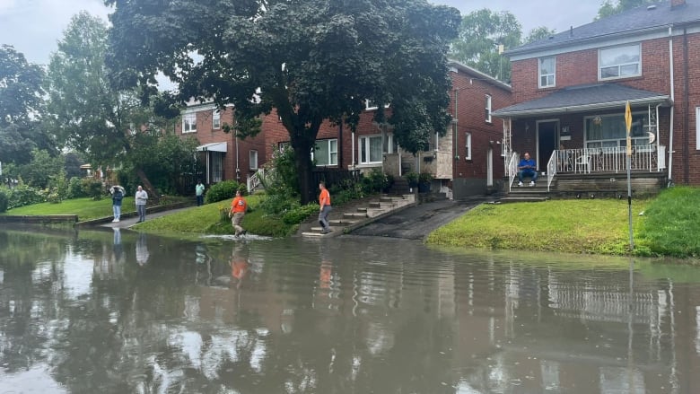 Flood on neighbourhood street