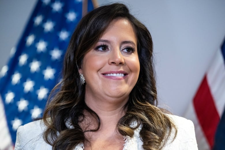 House Republican Conference Chair Elise Stefanik, R-N.Y., attends a news conference at the Republican National Committee after a meeting with Republican presidential candidate former President Donald Trump and the House Republican Conference on Thursday, June 13, 2024.