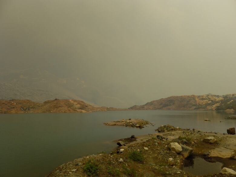 Pictured is an alpine lake at the Macbeth Icefields in B.C.'s West Kootenay. Kaslo SAR had to fly through thick wildfire smoke to find a group of stranded hikers.