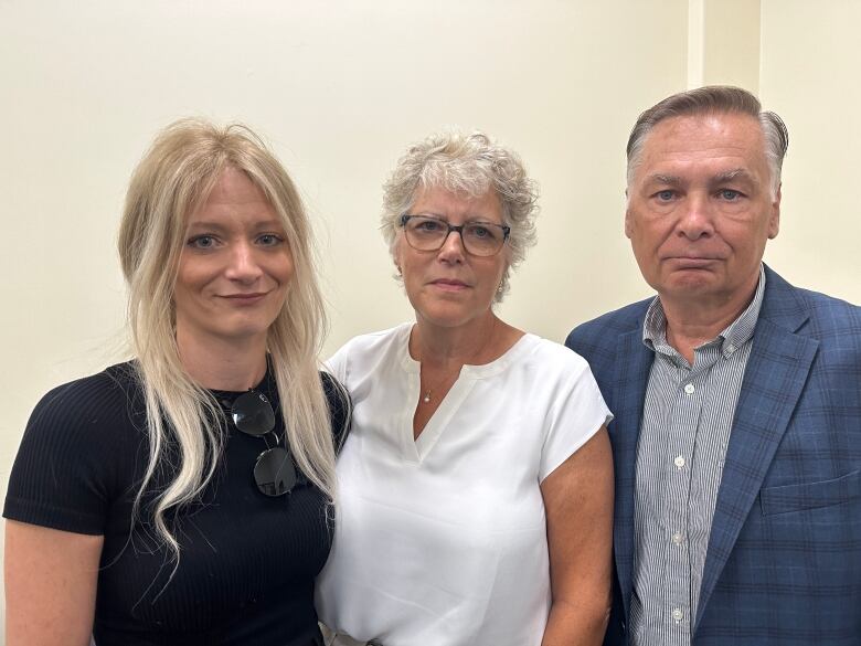 Andrew's sister, mother and father at the Halifax courthouse. 