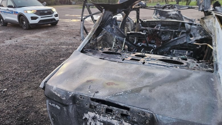 Burnt car.