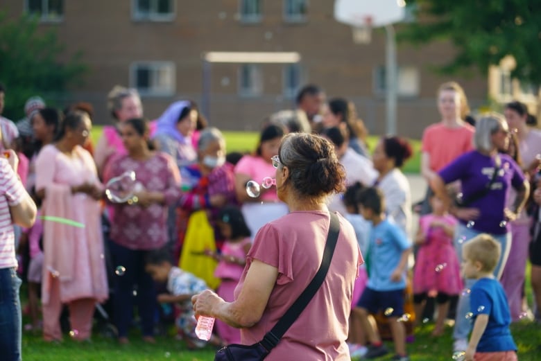 Wednesday's vigil drew a large crowd to the school yard at Northbrae Public School