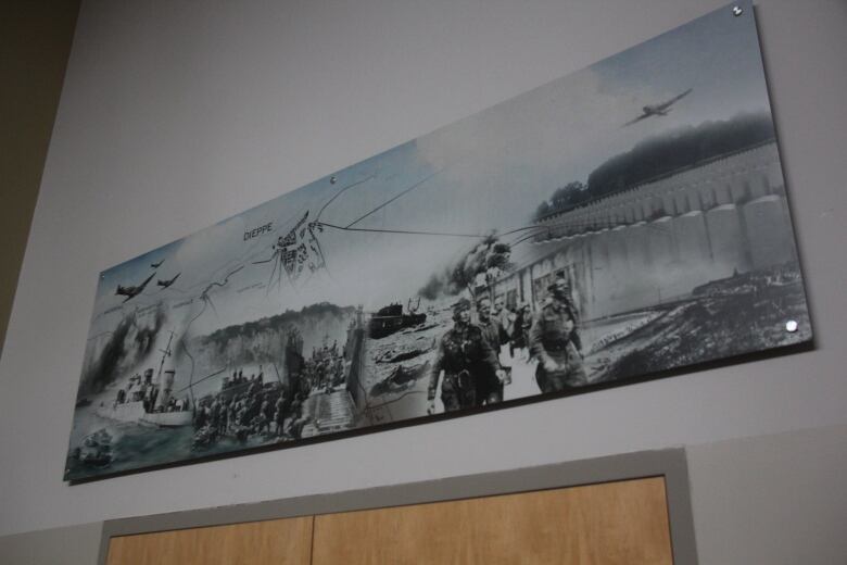 A collage-style artwork memorializing the Dieppe Raid of WW2.