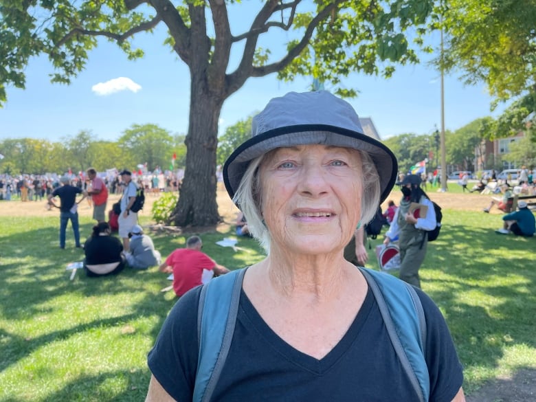 A protester in Union Park in Chicago.