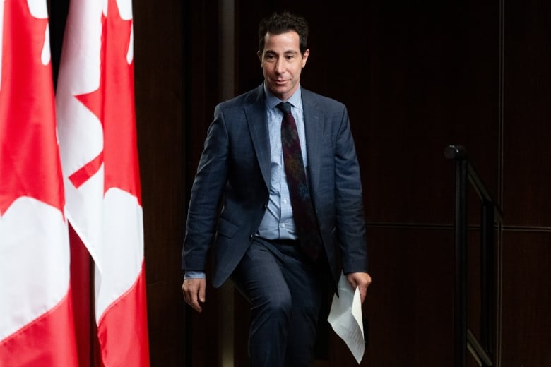 Liberal MP and Parliamentary Secretary to the President of the Treasury Board Anthony Housefather makes his way to the podium ahead of a press conference at the National Press Theatre in the Parliamentary Precinct in Ottawa, on Wednesday, May 8, 2024.