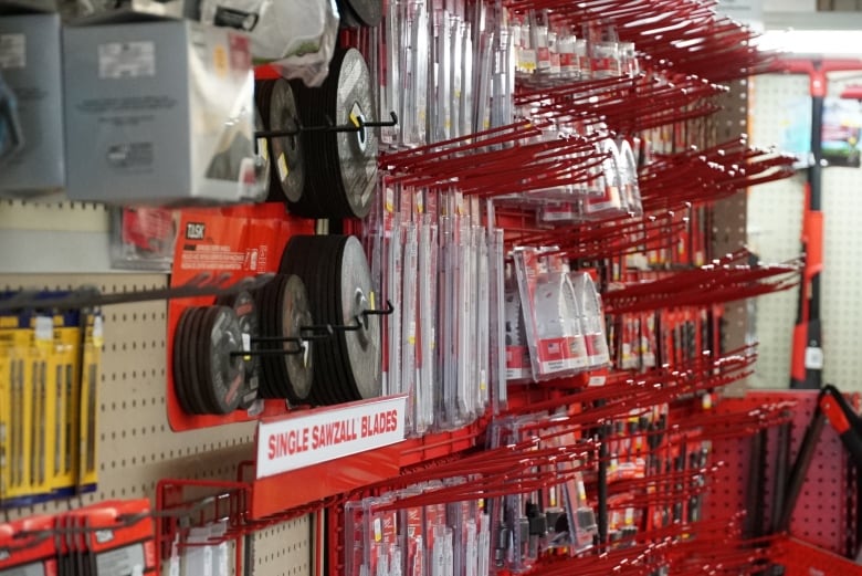 sawzall blades on a shelf