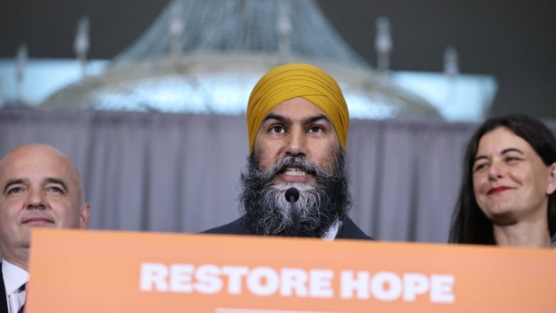 NDP Leader Jagmeet Singh speaks at a news conference held at the Lithuanian House in Torontos west end on Thursday, Sept. 5, 2024, a day after breaking a political pact called the supply-and-confidence agreement with the federal Liberals.