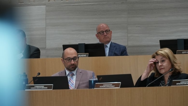 Windsor Mayor Drew Dilkens sits in his chair at a city council meeting