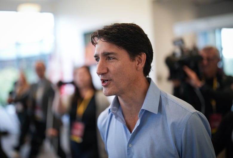 Prime Minister Justin Trudeau arrives for the Liberal caucus retreat in Nanaimo, B.C., on Tuesday, September 10, 2024.