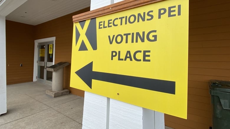 2023 Provincial election polling stations in Charlottetown, PEI. See directional signage.